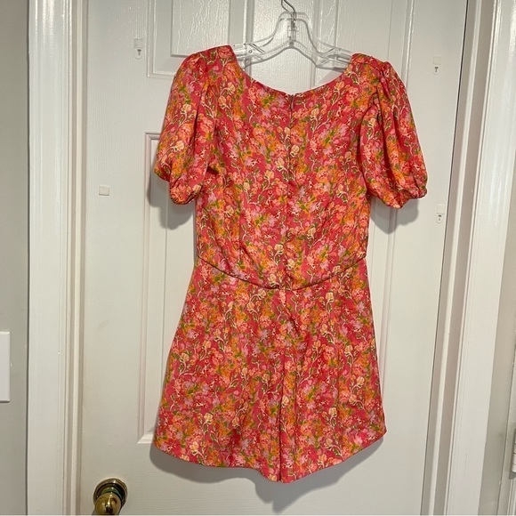 RESA Penelope Romper Pink Ditsy Floral Puffed Sleeves Small F2 - Picture 3 of 7